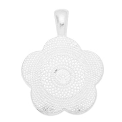 25mm(1 inch) Flower pendant trays,Zinc Alloy filled,shine silver plated,20pcs/lot