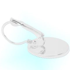 Brass French Lever Back with 13x18mm oval bezel,Earrings Blank,Silver plated,50pcs/lot