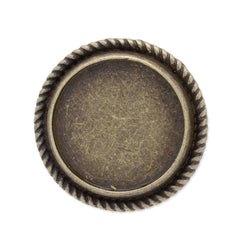 Adjustable Ring with 20mm(inside) Round edge bezel,Zinc Alloy filled,Antique bronze plated,20pcs/lot