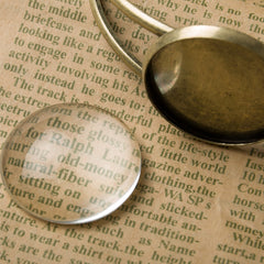 27MM Round Flat Back clear Crystal glass Cabochon,Top quality,Thick is about 8.5mm,Sold 50pcs per lot