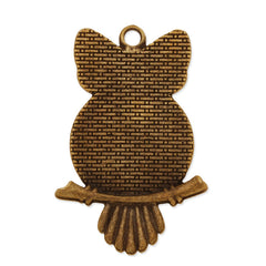 Antique Bronze Owl Pendant Tray with 20mm Round Blank Bezel,Jewelry Accessories,zinc alloy filled,20pcs/lot