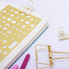 tibetara 40*19*5mm Simple metal Binder Clip Stencil Clip Frame Clip for Traveler's Notebook black 10pcs