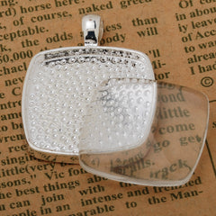 25MM Square Clear filleted corner glass cabochon,flat back,thickness 5.5MM,50 pieces/lot