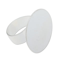 25mm Round Adjustable Silver  plated Pad Ring Base Setting Pendants With 25 MM round Pad,Sold 20PCS Per Package