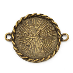 19.3mm Vintage antique bronze Zinc alloy Cameo Setting connect,Round,sold 100 pcs per pkg