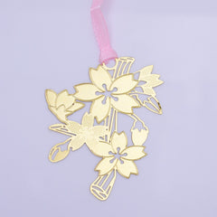 About 43*53mm Personalized Brass Bookmark Gift for Romance Readers cherry blossoms shape Bookmarks 4pcs