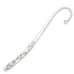 23x120mm Antique Silver Bookmark hook,simple flower,10 pieces/lot