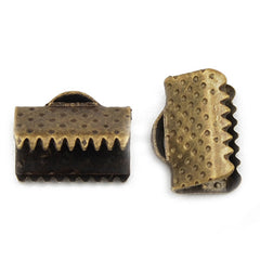 Ribbon Clamp with Loop,10MM,Antique Bronz,Sold 500 Pcs per pkg