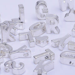 Silver Alloy Letter Pendant Charm Alphabet Initial Charm letter necklace bracelet diy accessories 