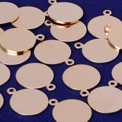About 12MM tibetara® Brass Stamping Blank Coin Charms Round Blank Mini Coin Charms for personalization plated kc gold 20pcs