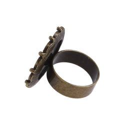5 pcs Antique Bronze Ring Base with 16mm Round Setting,Flower Rings Base,Ring diameter 18 mm