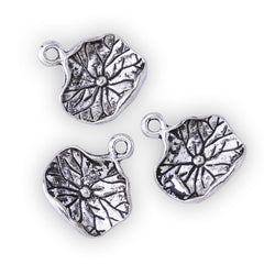 15x13.2mm Tibetan Silver Lotus Flower Leaf Pendant Charms Beads Metal Findings 50PCS