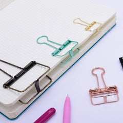 tibetara 57*33*10mm Metal Binder Clips Metal Paper Clips  Stencil Clip Hollow Binder Clips gold 10pcs