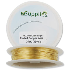 0.3MM Thick Gold Coated Soft Copper Wire,about 23M/25yds per Roll,28Gauge,Sold 10 Rolls Per Lot