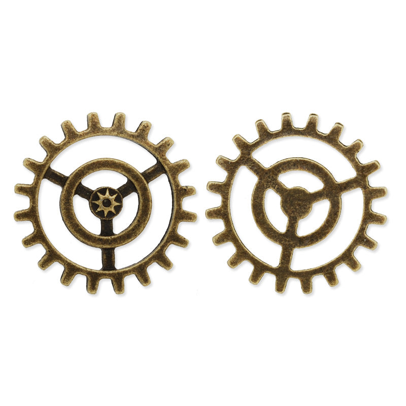 20mm Antique Bronze Metal Steampunk,Gear Charms Connector for Gear Jewelry,50 picecs/lot