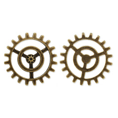 20mm Antique Bronze Metal Steampunk,Gear Charms Connector for Gear Jewelry,50 picecs/lot