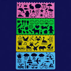 5.5x2.5 inch Set of 4 Plastic Stencils Kawaii Planner  scrabook supplies Planner and Craft Projects 1set