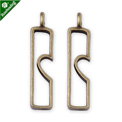 10 Metal Heart to heart frame 36*8*4mm open back pendant  Zinc alloy Resin Setting Blanks,Antique Bronze