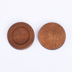 12mm Round Wooden Pendant Tray Bezel Setting Blanks wood Bezel Cup unfinished wooden jewel supply light coffee 20pcs
