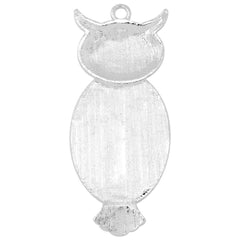 Owl Pendant Tray with 25*35mm Oval Bezel Blanks,zinc alloy filled,Silver Plated,20pcs/lot