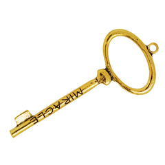 73*30mm Skeleton Keys,Vintage Keys Pendant,'BECAUSE YOU BELIEVE' 'MIRACLE' Antique Gold Charm Necklace Jewelry,sold 10pcs/lot