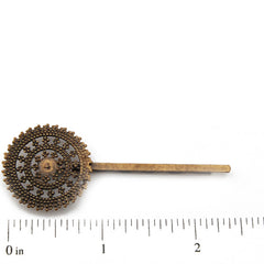 60*24mm Antique Bronze Bobby Pin With Round Filigree Wrap Pad,Sold per 100 PCS