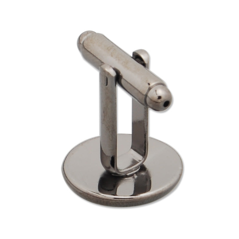 14MM Gun Metal Black Plated Flat Cufflink Blanks with a 14mm Glue Pad,sold 30pcs per lot