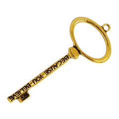 73*30mm Skeleton Keys,Vintage Keys Pendant,'BECAUSE YOU BELIEVE' 'MIRACLE' Antique Gold Charm Necklace Jewelry,sold 10pcs/lot