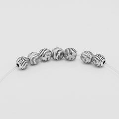 Tibetan Beads,Silver Tone Spacer Beads,Diy Large Hole Spacer beads,Bulk beads,Length 6.5mm Sold 100pcs/lot