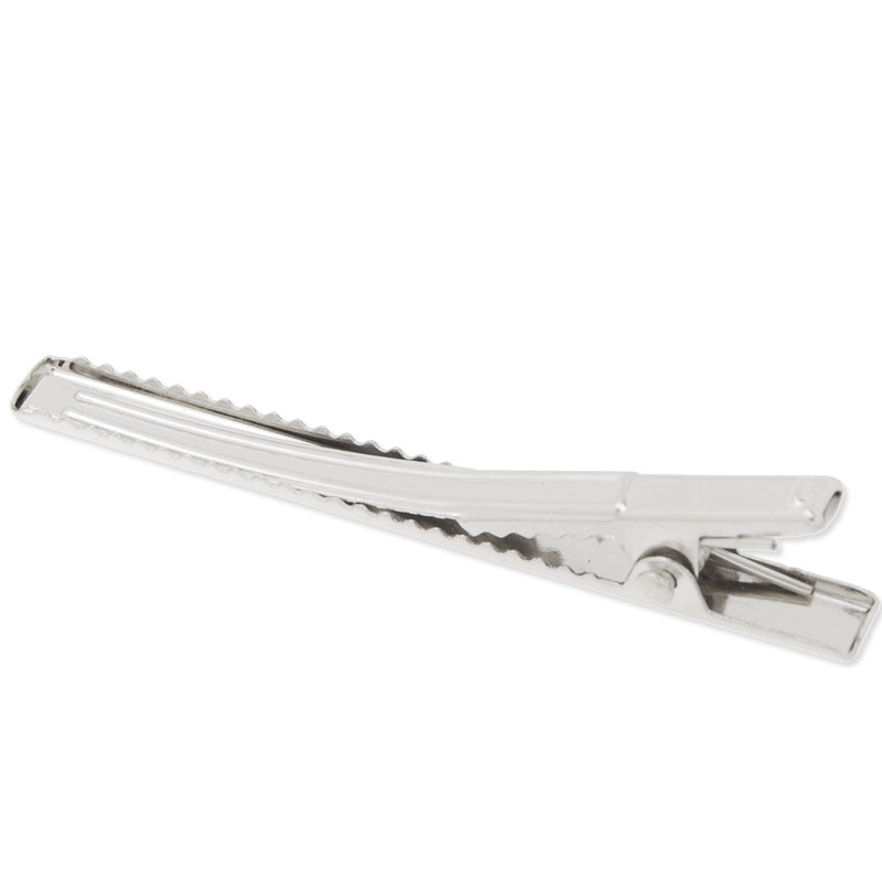 75mm Metal Alligator Hair Clip with Teeth,Nickel color,9.5mm width,20 pieces/lot