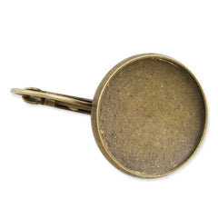 Antique Bronze French Lever Back Earrings Blank/Base,fit 16MM glass cabochons,buttons