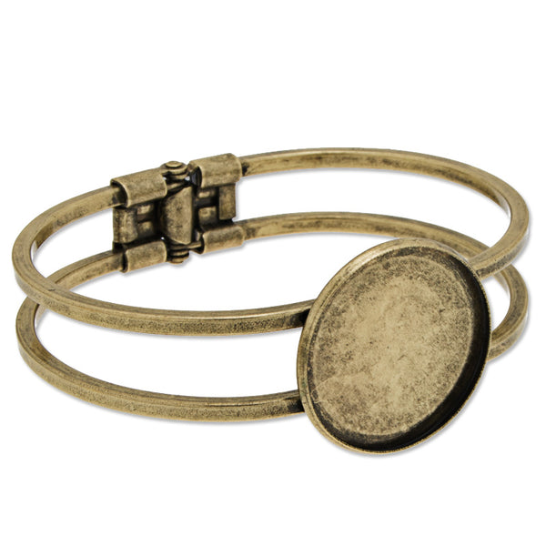 5pcs Fit 12mm Cabochon Bracelet Base Settings Flat Brown Leather Bracelets  Bezel Tray Blank Diy Jewelry