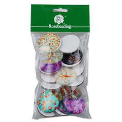 30MM Round pattern glass cabochons with mixed cartoon tree,colorful photo glass cabochon,flat back,thickness 7mm,20 pieces/lot