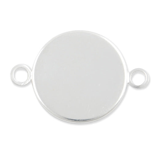 50 Bracelet Base With 10MM Round Setting,Silver Plated,Lead Free And Nickel Free