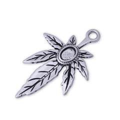 5 pcs Antique Silver Leaf Charm, Leaf Pendant, Vintage Charm, Vintage Bead Fall Jewelry Charms for Jewelry Making 44x29mm