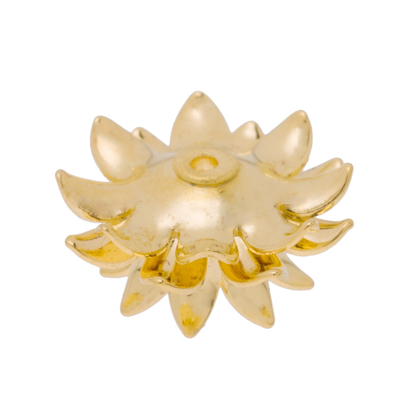 11mm Gold 3D Brass flower component,Center Hole,easy use,20pcs/lot
