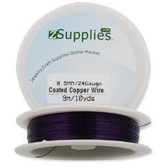 0.5MM Thick Purple Coated Soft Copper Wire,about 9M/10yds per Roll,24Gauge,Sold 10 Rolls Per Lot