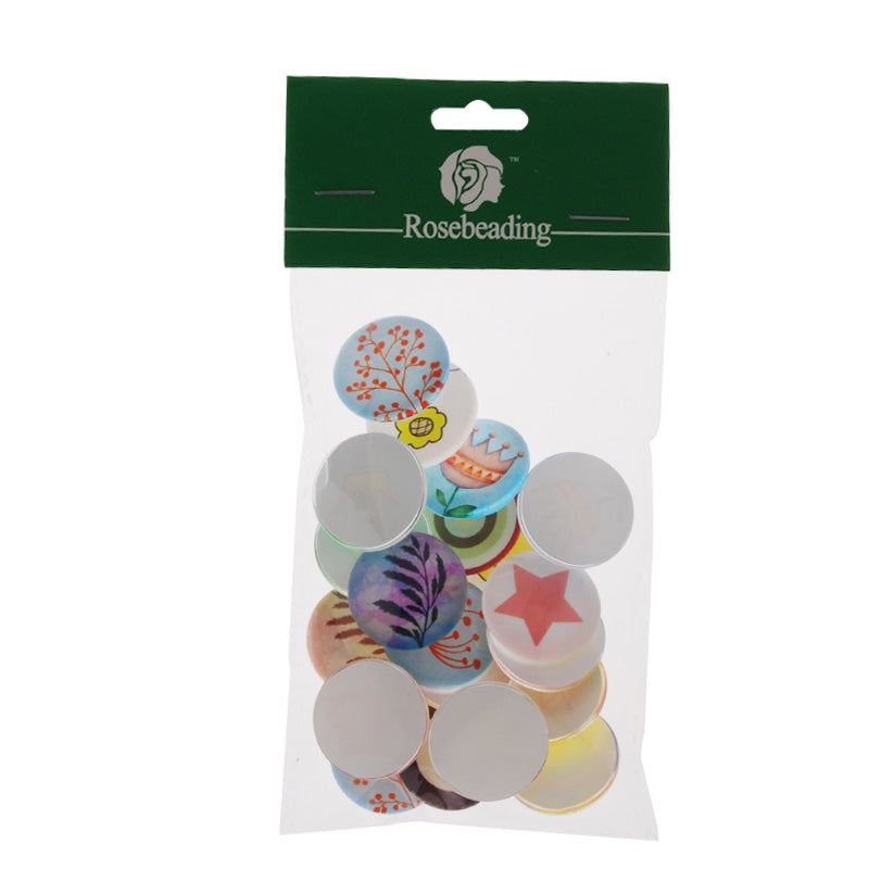25MM Round Pattern flat-back Glass cabochon,one style multi photos,cute photo,20 pieces/lot