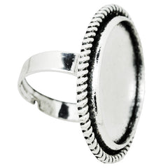18*25mm Antique Silver Metal Rings Base,Adjustable Oval Blank Ring Setting,Blank Ring Bezel For Glass Cabochon,sold 10pcsl/lot