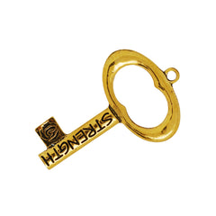 50*32mm Skeleton Keys,Vintage Keys Jewelry Pendant,'STRENGTH' 'FEARLESS',Antique Gold Charm Necklace Jewelry,sold 10pcs/lot