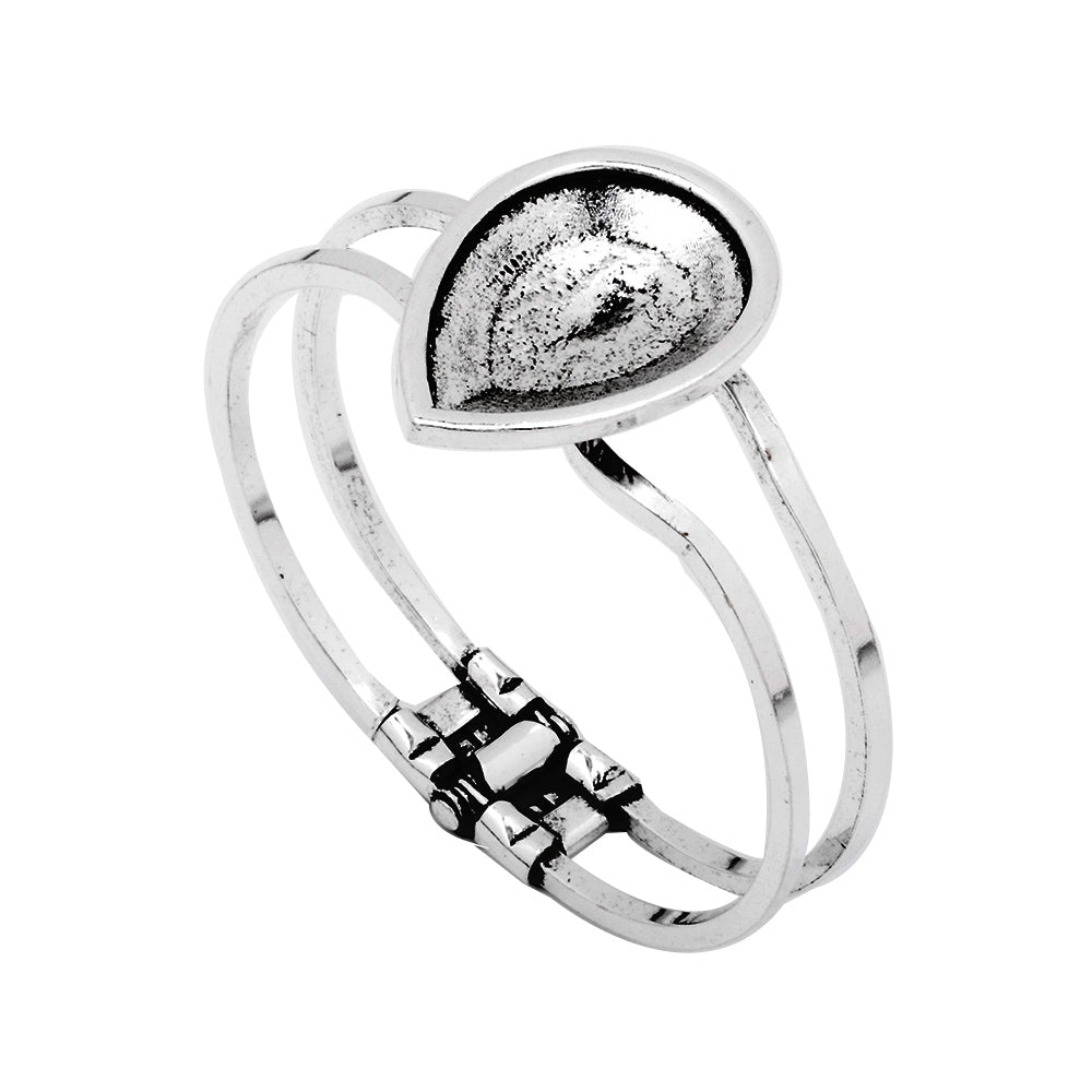 30*20mm (in size)  New arrived Antique Silver openable Bracelet Setting With Drop blank Bezels fits Swarovski 4327,Cuff,Zinc Alloy filled,5pieces/lot