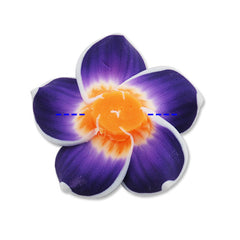 30MM HandMade And Flat Back Polymer Clay Flower Beads,Sapphire,Side Drilled Hole Size 2.5MM,Lead Free,Sold 50 PCS Per Package