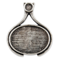 20 pieces Antique Silver Oval Zinc Alloy Cameo Cabochon Base Setting Pendants,Nickle and Lead free;fit 18*25mm cabochon