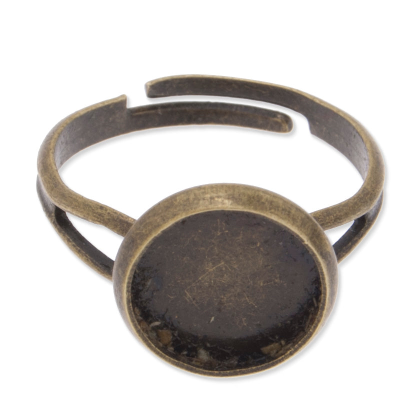 10mm Round Adjustable Antique Bronze plated Ring Base Setting,ring blanks,fit 10mm glass,Sold 50pcs/lot
