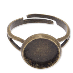 10mm Round Adjustable Antique Bronze plated Ring Base Setting,ring blanks,fit 10mm glass,Sold 50pcs/lot
