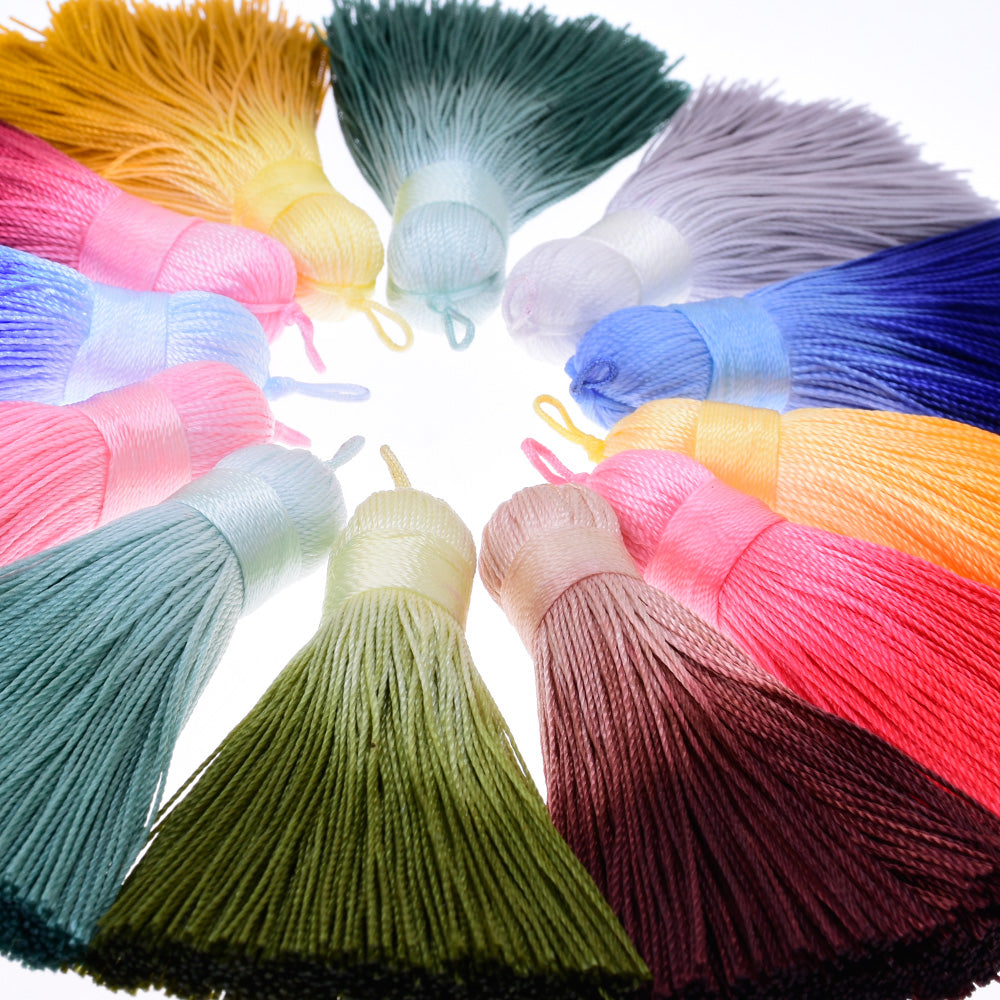 7.8cm  DIY Jewelry Handmade Tassels, Braided Long Handmade Jewelry Tassels Mixed color(The color is picked randomly),6pcs/lot