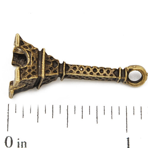 28*10mm Vintage antique bronze Zinc alloy Charms,3D Eiffel Tower,sold 100 pcs per pkg