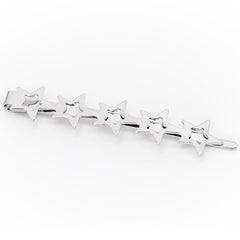 66 * 8mm Geometry sharp word folder hairpin base,five-pointed star,Imitation Rhodium Bobby Pin Base,Metal,20pcs/lot