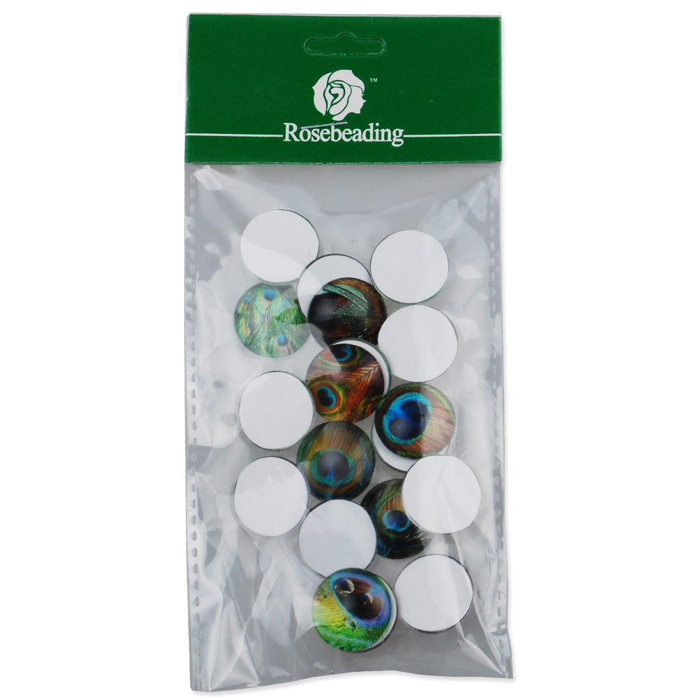 20MM Round colorful glass cabochons with mixed peacock pattern,Photo glass cabochons,flat back,thickness 5.5mm,20 pieces/lot