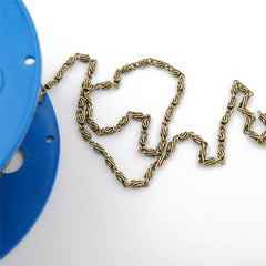 8.4MM*2.8MM Brass Antique Brozen Plated Twist Chain,Handmade,Sold 25 Meters Per Roll